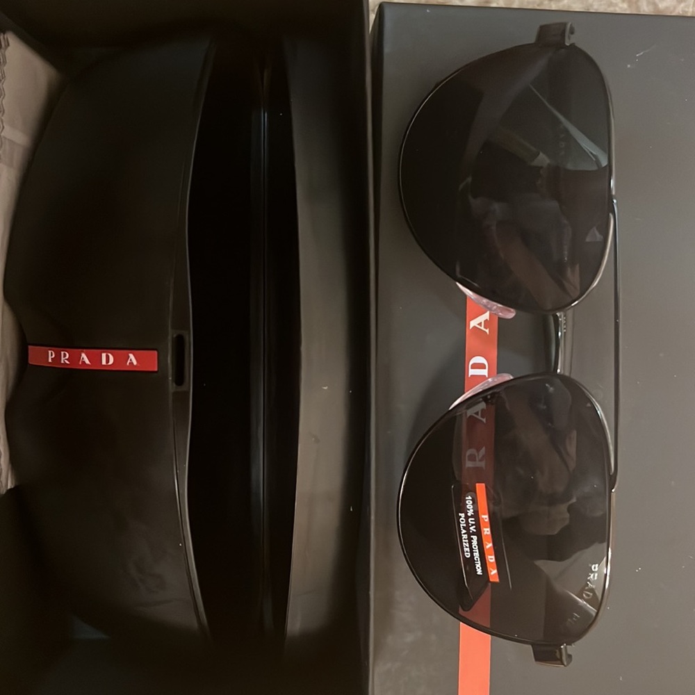 Prada Linea Rossa Aviator Polarized Sunglasses 54TS